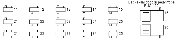 Рис.3. Варианты сборки редукторов