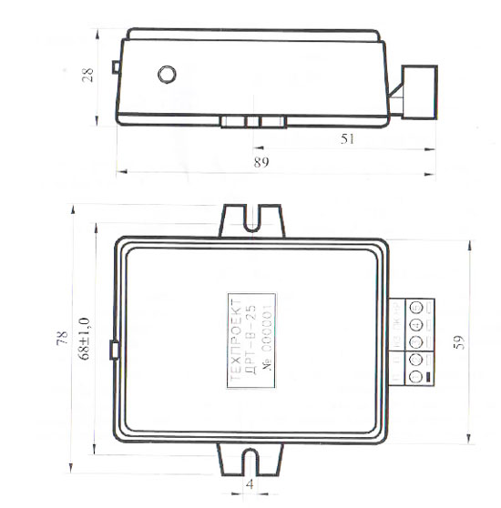 Габариты блока ДРТ-В-м5